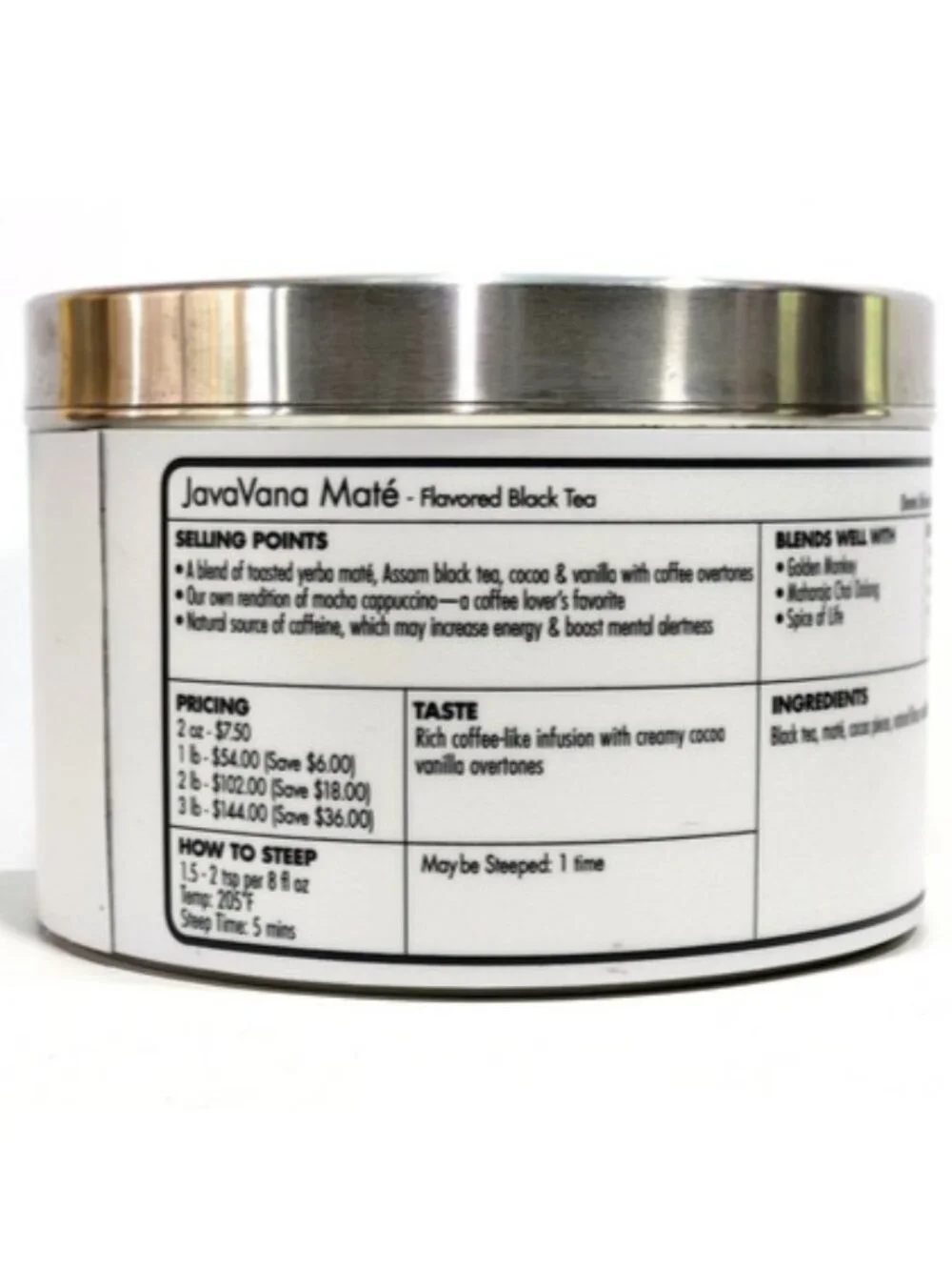 Teavana JavaVana Mate Wall Store Display Collectible Canister Tin RARE DISC